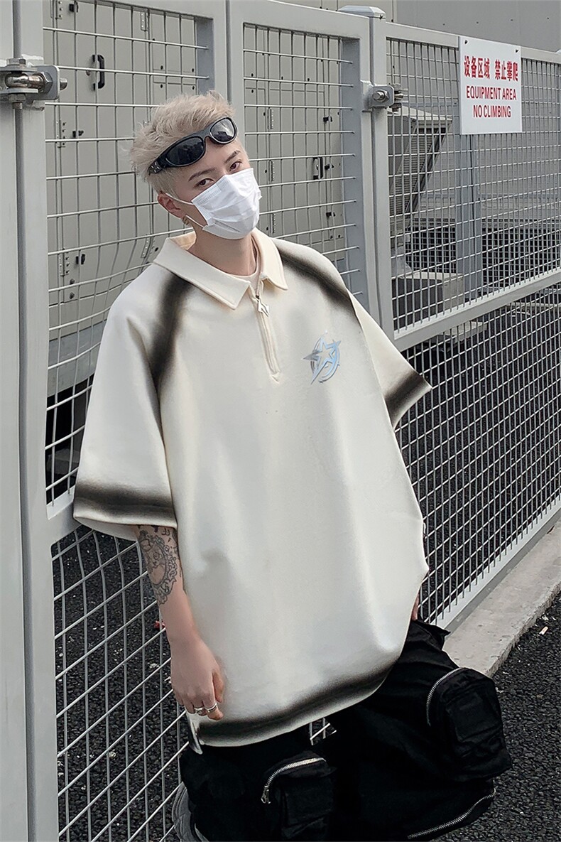 polo衫短袖t恤男夏季宽松休闲半拉链体恤衫XZ514-2-202484-P63,男装T恤,星座514-2(原B239)