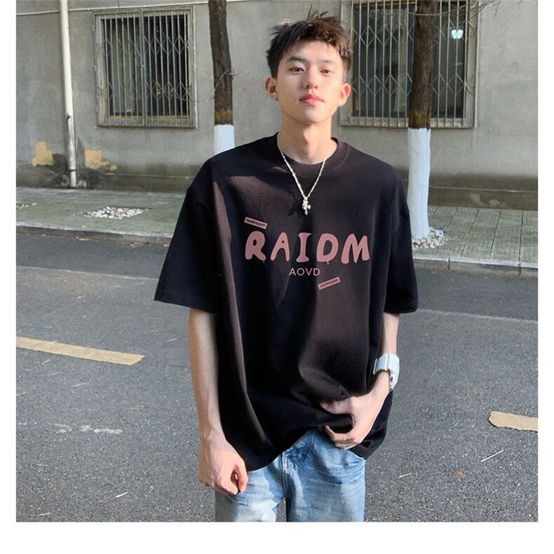 美式潮牌夏季新款设计感字母t恤男生青少年休闲体恤宽松FTX1385,男装T恤,星座208-5