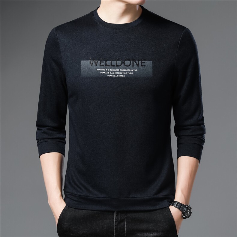 长袖t恤男秋季商务休闲百搭爸爸装中年男士打底衫潮ALXB21887-P70图片
