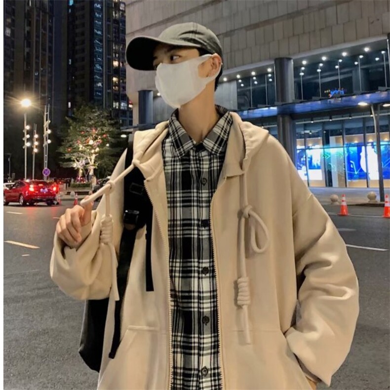 男潮流宽松秋季外穿青春流行百搭休闲夹克慵懒潮中长款长袖立领,男装夹克,星座1210-1