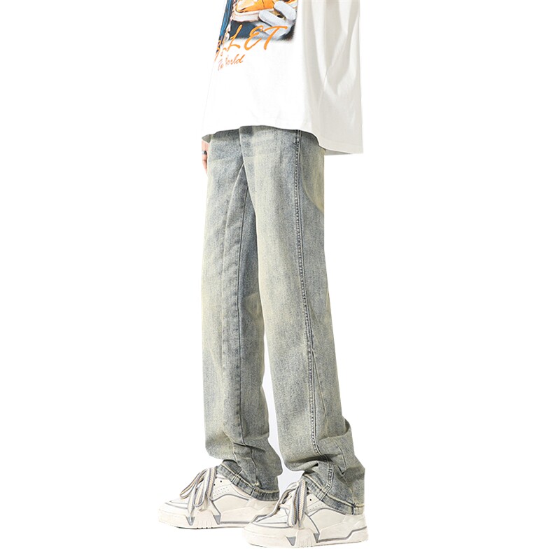 美式高街拼接宽松直筒休闲牛仔裤A161-S2366-P60,男装牛仔裤,电商A161