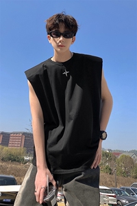 1美式港风四角星设计潮流背心大码M-5XL休闲背心男BX8764P25控39图片