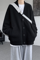 8XL-M春季开衫V领卫衣男港风日系慵懒风痞帅长袖上衣服外套KS001，男装卫衣，电商B312