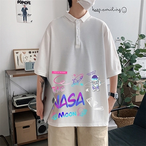 PL57186-P35 翻领短袖polo衫男大码胖子半袖t恤男有领保罗衫 模特图片