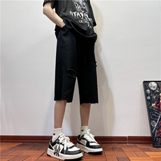 D2053-p45-控68现货风宽松cleanfit牛仔裤七分裤黑暗，男装牛仔裤，星座116