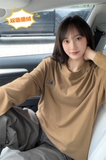 腊肠狗刺绣痞帅宽松打底衫双面德绒长袖T恤男T24500-特P20控38，男装T恤，电商A001