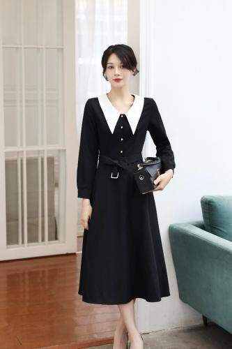 气质长款连衣裙,女装连衣裙,宫廷韵色