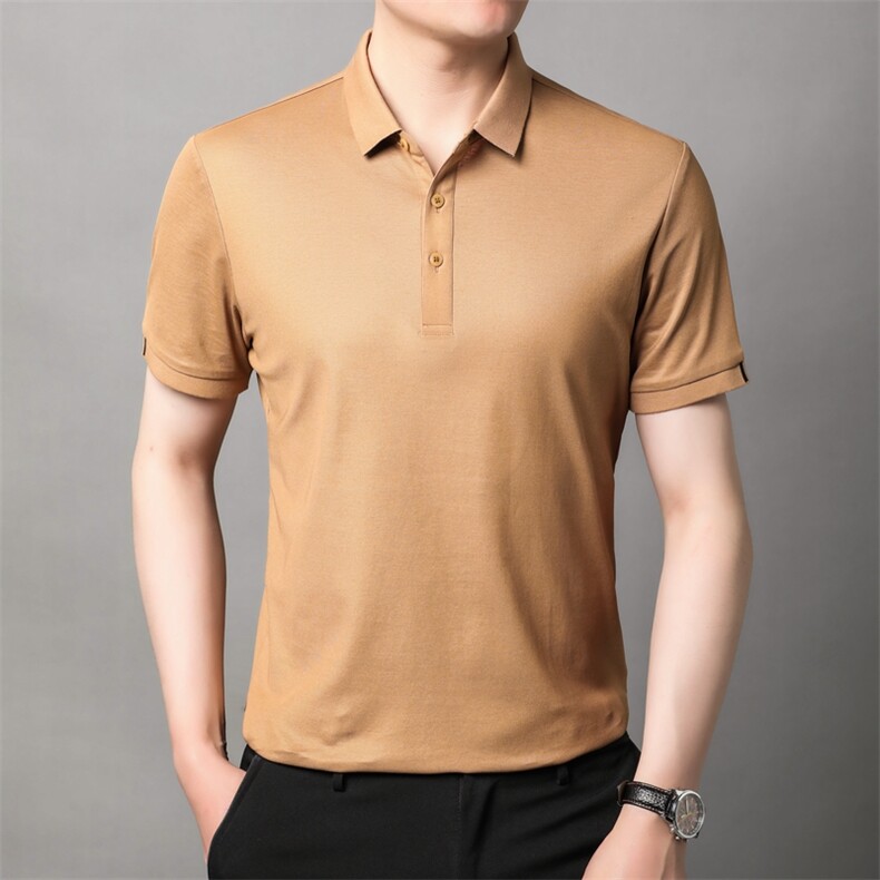 新款男士短袖T恤夏季薄款翻领中青年休闲POLO衫CK2312-P78图片