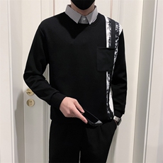 B340WY1813P78108无头店主风高品质假两件卫衣男，男装卫衣，电商B340