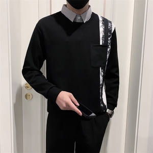 B340 WY1813  P78108   无头店主风高品质假两件卫衣男图片