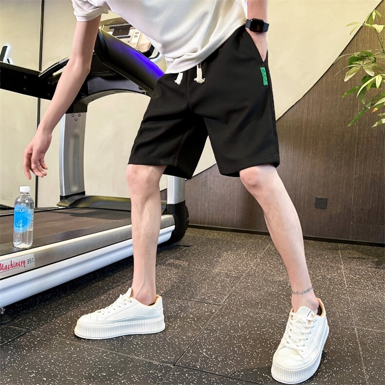华夫格短裤男夏季复古休闲裤子炸街运动风宽松五分裤DK22P28控39,男装牛仔裤,电商B413
