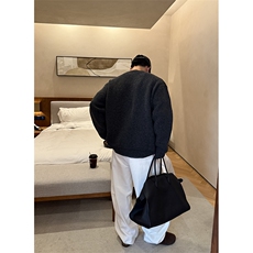 重磅秋冬男女北极绒开衫毛衣美式复古休闲慵懒风单排扣针织衫外套，男装针织衫/毛衣，电商A486