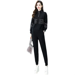 春秋休闲时尚卫衣套装女2023年新品爆款宽松大码女装两件套运动装，女装套装/套裙，梦依杭