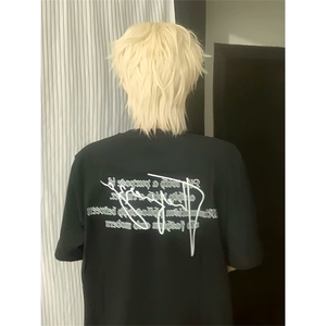抖音得物供货210克现货宽松纯棉美式潮牌印花落肩袖纯棉T恤AT2172图片
