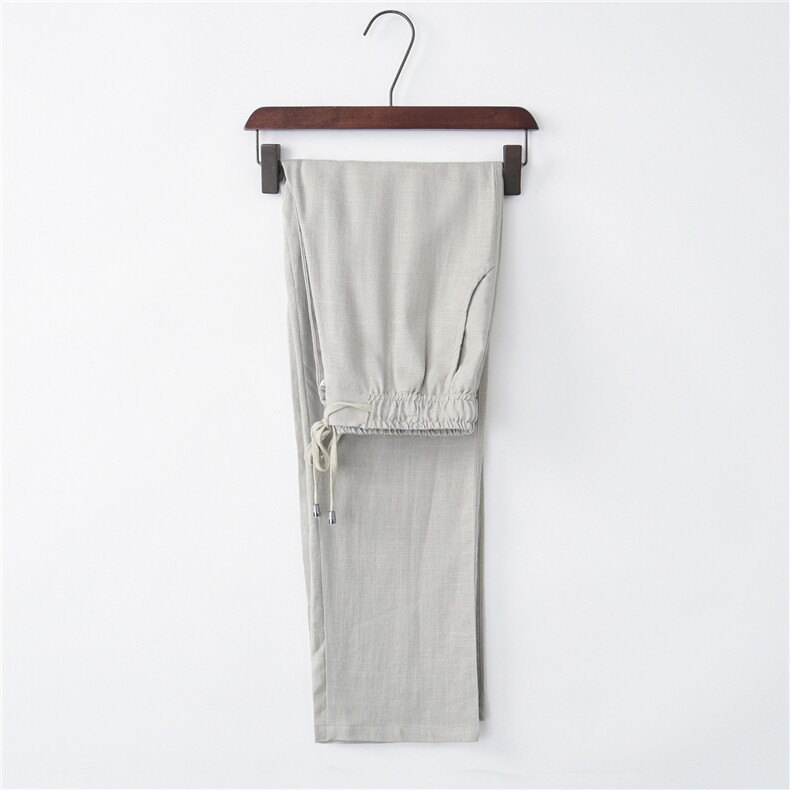 风男装亚麻裤男裤子夏季大码宽松直筒哈伦裤男棉麻休闲裤长裤，男装民族服装，电商B212（原钱塘6029）