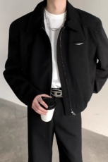 正肩短款夹克男款秋冬季美式高街cleanfit痞帅设计感垫肩呢子外套，男装夹克，星座218-8