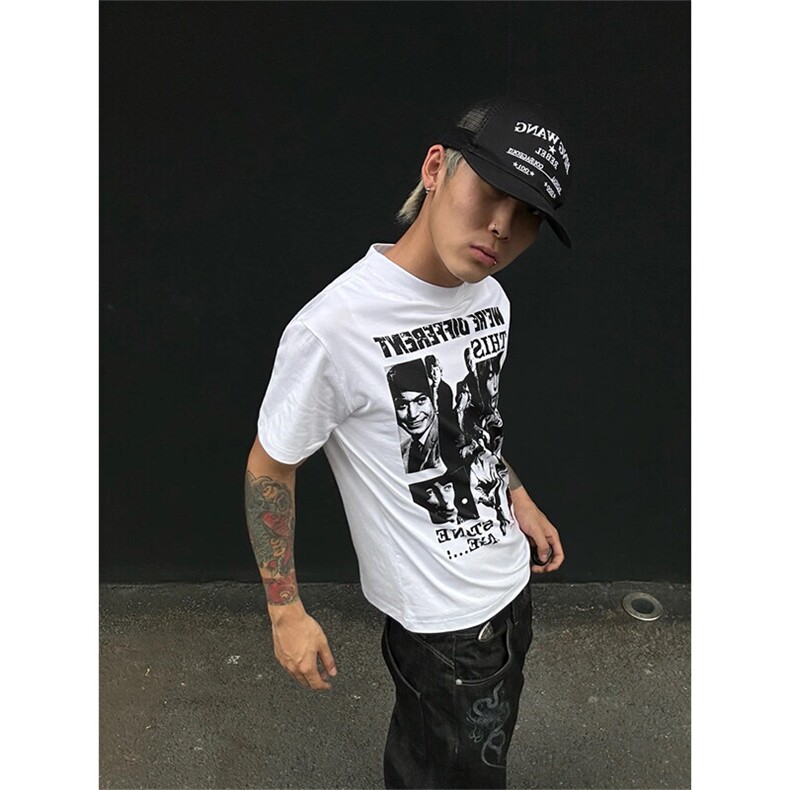203-6F2544P29~滚石乐队印花纯色宽松短袖T恤,男装T恤,星座203-6(原电商259)