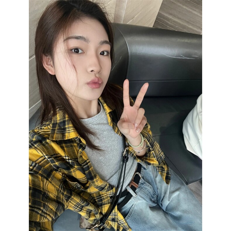 TC728-P45复古潮牌春秋格子衬衫外套男女休闲衬衣,男装衬衫,星座617A-2