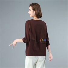 2021春秋季新款时尚字母刺绣宽松卫衣，女装卫衣/绒衫，深水步