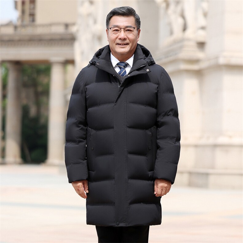 冬装中长款加厚加大修身时尚中年爷爷羽绒服外套6809-P180298,男装羽绒服,星座1210A