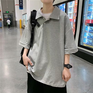 2023新款夏季男士短袖t恤潮流polo衫翻领潮牌百搭上衣 T700-P30图片