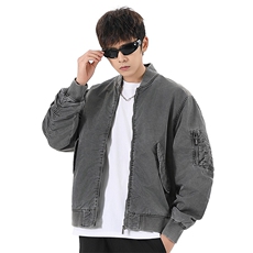 美式复古做旧开拉链衫外套宽松棒球服夹克A436-0627-P115158，男装夹克，电商A436