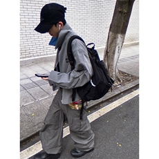 撞色翻领工装夹克宽松刺绣开衫外套JK1020特P63，男装夹克，星座908-1