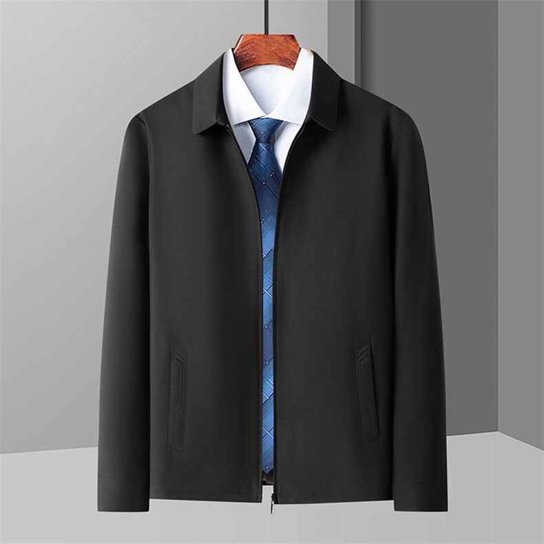商务休闲夹克外套男士春秋季翻领宽松中年爸爸装行政上衣JK135P85，男装夹克，星座310B-2