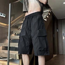 新款大口袋工装短裤男款夏季薄款美式潮流宽松休闲五分裤，男装牛仔裤，星座410-7