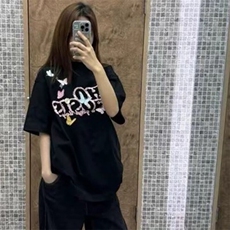 万针全刺绣工艺抖音得物高品质260克重磅纯棉双纱美式高街短袖T恤，男装T恤，电商A486
