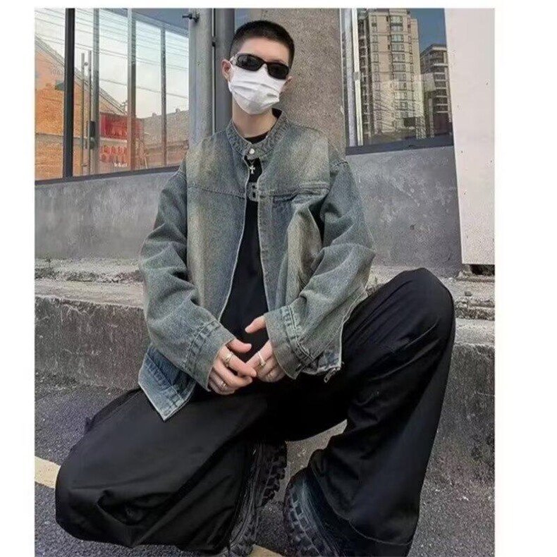 DJK302-P68早秋美式复古水洗做旧牛仔外套男秋冬季宽松夹克上衣,男装夹克,星座603-2