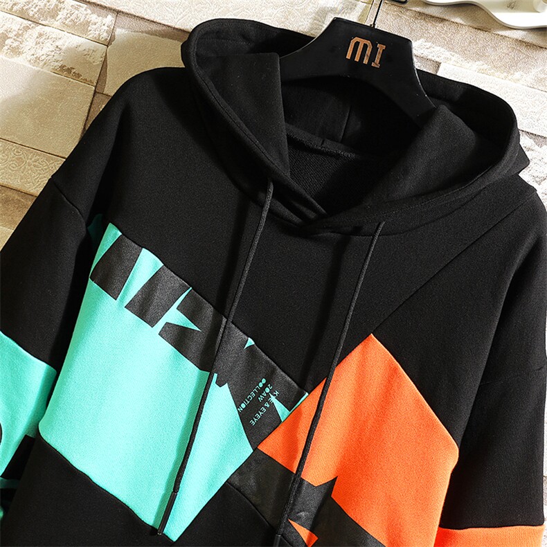 7XL-M大码连帽卫衣男2023秋季新款加肥加大码慵懒风上衣控价88，男装卫衣，钱塘717(原712)