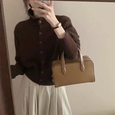 100%纯羊毛衫开衫女秋冬新款高领加厚排扣针织外套宽松羊绒衫上衣，女装羊毛衫，泰沅羊绒