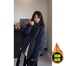 冬季美拉德立领飞行夹克廓形高街棒球服加棉加厚外套JKD5，男装夹克，星座516A