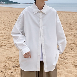 2024 春季新款 港风外景大码帅气纯色长袖衬衫M-5X HC21342-P25图片