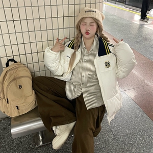 美式复古棉服女2025年新款冬季棉袄bf潮羽绒棉衣学生外套情侣款图片