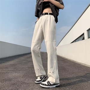 微喇叭牛仔裤男春季美式潮流高街长裤vibe风解构裤子N6099-p48图片