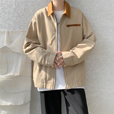 8XL-M水洗做旧帆布短款夹克男款vintage美式复古工装外套JK003P98，男装夹克，电商B312