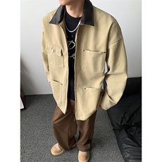 得物二开重磅百搭时尚潮流秋中长复古工装夹克外套男JK1298-P98，男装夹克，星座1103-3