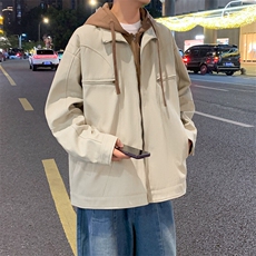 2025春款假两件夹克男工装青少年户外宽松外套情侣外套JK0195-P90，男装夹克，星座308B-2