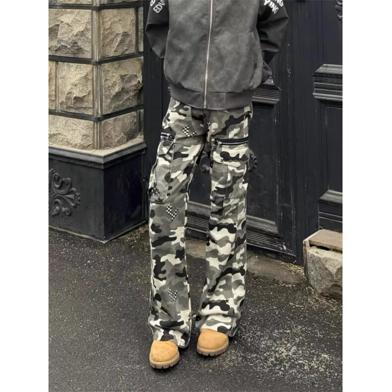 网络图美式复古多口袋迷彩工装裤男,男装工装外套,星座410-7