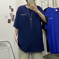 T06常年款男士休闲字母印花T恤衫外套圆领半袖五分袖TEE男女中性，男装T恤，星座115A(原星座507）