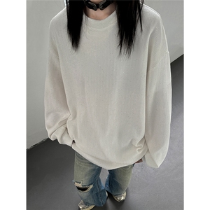 主推 慵懒风波浪纹满天星秋季卫衣男女圆领套头打底衫外套 特P38图片