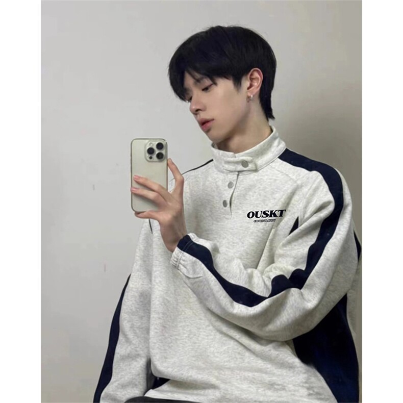 抖音得物高品质25秋冬美式高街重磅结构多扣立领卫衣外套ACM4603，女装短外套，电商A443