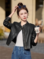 2026年春季新款现货时尚高品质皮衣小外套机车服女装，女装皮衣，臻衣坊