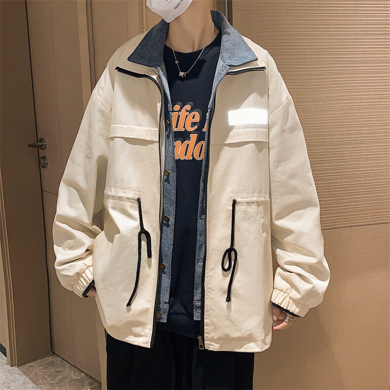 模特-假两件工装外套男春秋潮牌夹克7182-P68,男装夹克,电商B380（原B361）