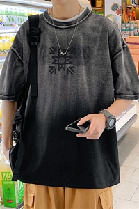 夏季新款圆领短袖T恤男女同款时尚渐变运动半袖 1533-P50 控价68图片