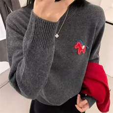 2026年秋季女时尚百搭通勤简约休闲小马圆领，女装针织衫/毛衣，萱芳婷羊绒