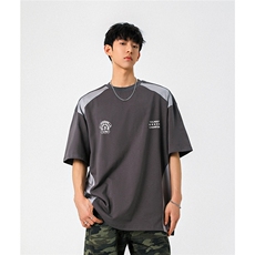 凉感双色拼接设计羽毛球球服大码M-5XL短袖T恤男DX78029P50控78，男装T恤，星座227-7