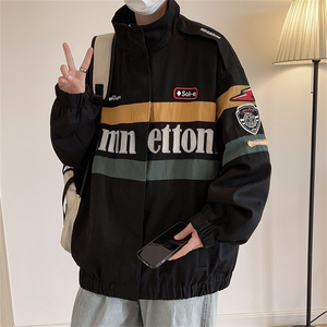 A710-P68 小众设计感棒球服外套男春秋季美式复古撞色飞行员夹克图片